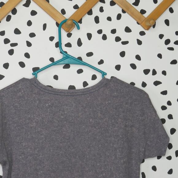 Wonder Nation Gray “LOVE” Tie Front Girls Short Sleeve T-Shirt - Picture 4 of 7